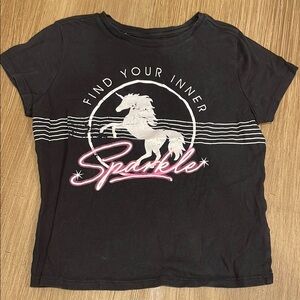 Black Kids Unicorn T-Shirt old navy size 8